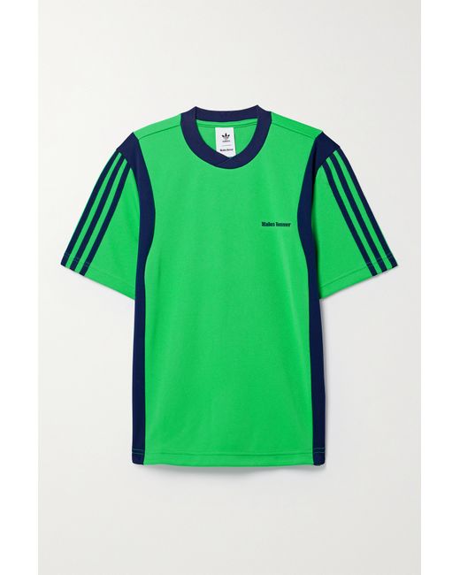 Adidas Originals Wales Bonner Striped Recycled-jersey Piqué T-shirt