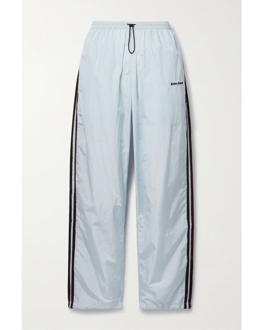 Adidas Originals Wales Bonner Embroidered Recycled-shell Track Pants Light denim