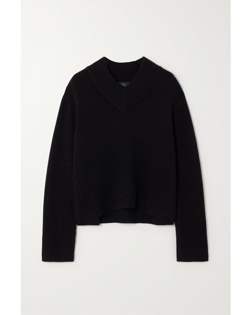 Arch4 Net Sustain St Anton Ribbed Cashmere Sweater Navy