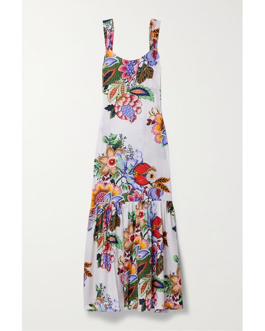 Etro Floral-print Cotton And Silk-blend Jacquard Maxi Dress