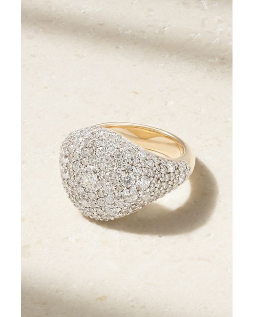 Lucy Delius Signature 14-karat Diamond Signet Ring