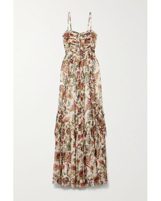 Ulla Johnson Colette Ruffled Floral-print Silk-crepon Gown