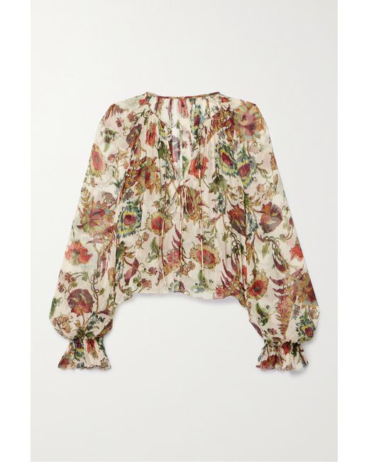 Ulla Johnson Bernadette Floral-print Silk-crepon Blouse