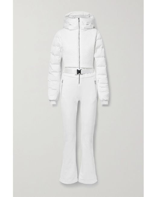 Fusalp Marie Ii Hooded Belted Quilted Paneled Schoeller Down Ski Suit