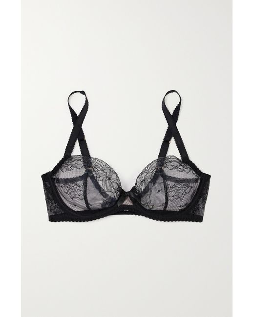 Agent Provocateur Isedora Satin-trimmed Lace Underwired Soft-cup Bra