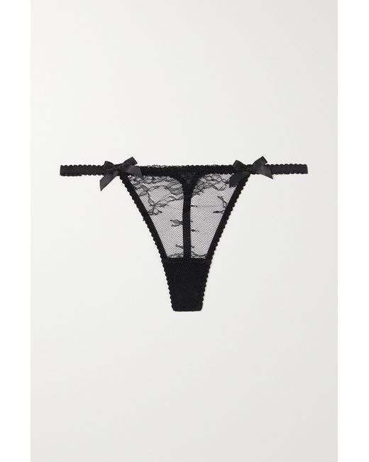 Agent Provocateur Isedora Satin-trimmed Lace Thong