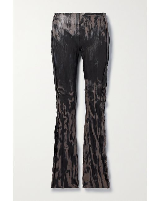 Acne Studios Distressed Crinkled-leather Straight-leg Pants