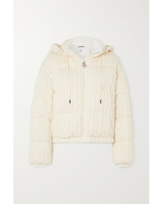 Perfect Moment Kate Hooded Cable-knit Merino Wool Down Ski Jacket