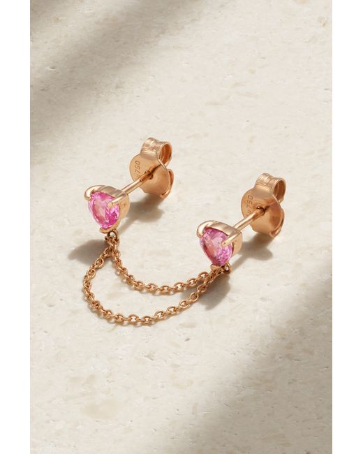 Roxanne First 14-karat Rose Gold Sapphire Earrings