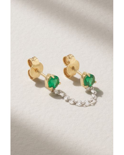 Roxanne First 14-karat Gold Emerald And Diamond Single Earring