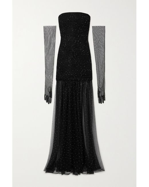 Rebecca Vallance Lilah Crystal-embellished Tulle Gown And Gloves Set
