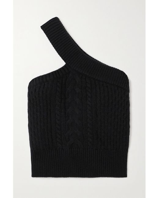 Lisa Yang Hilde One-shoulder Cable-knit Cashmere Top