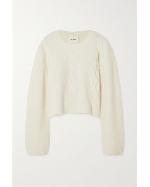 Lisa Yang Hannah Cropped Cable-knit Cashmere-blend Sweater