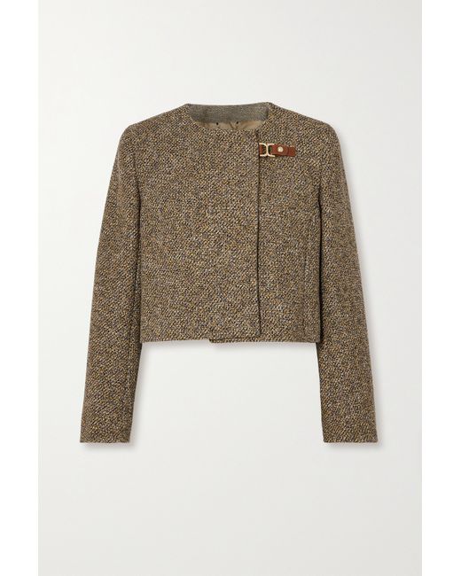 Chloé Embellished Cropped Wool-blend Tweed Jacket