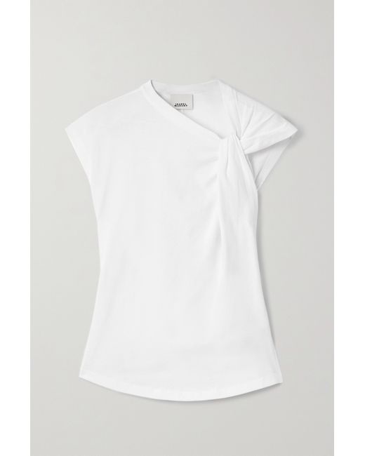Isabel Marant Nayda Knotted Cotton-jersey Top