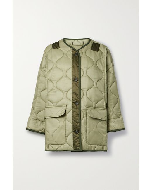 The Frankie Shop Quilted Padded Ripstop Jacket Army