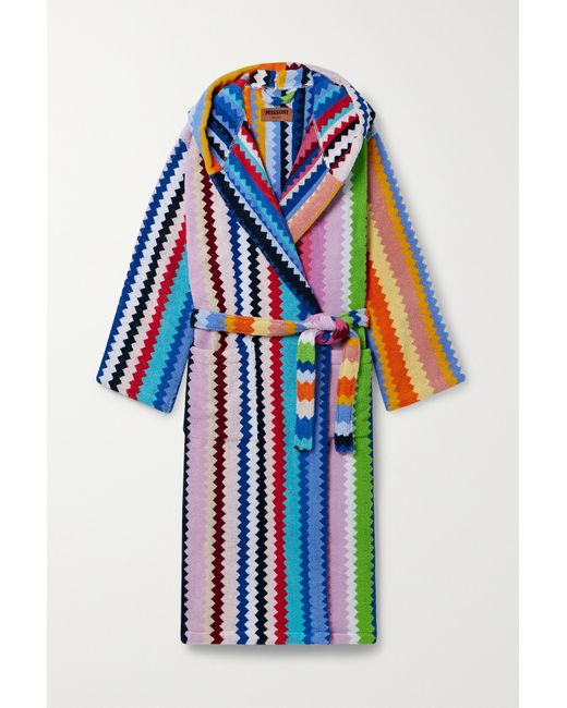 Missoni Cecil Hooded Cotton-terry Jacquard Robe