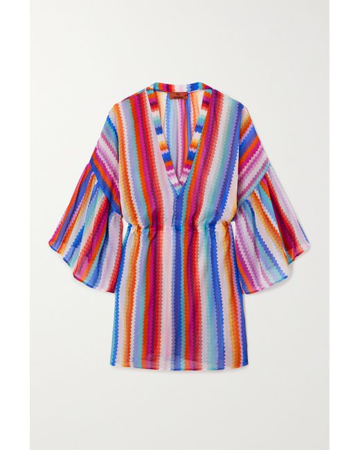 Missoni Mare Striped Cotton And Silk-blend Voile Mini Dress