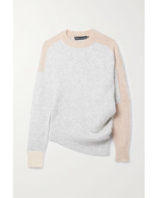 Proenza Schouler Asymmetric block Brushed-knit Sweater