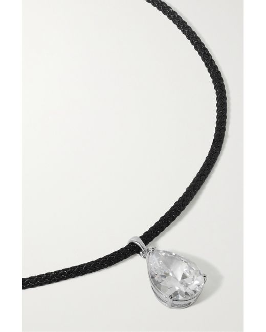 Roxanne Assoulin The Tie Silver-tone Cord And Cubic Zirconia Necklace