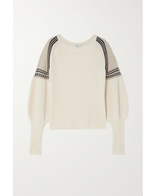 Max Mara Cosetta Jacquard-knit Wool And Cashmere-blend Sweater