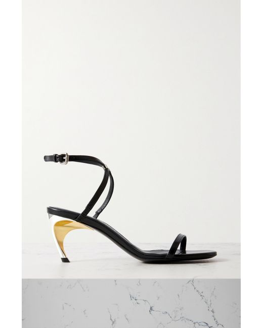Alexander McQueen Armadillo Embellished Leather Sandals