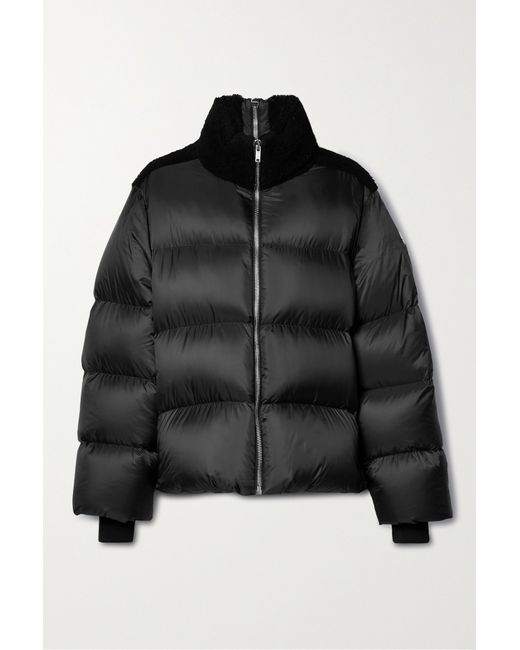 Rick Owens Cyclopic Faux Shearling-paneled Quilted Shell Down Jacket