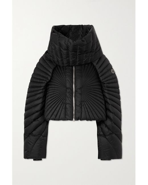 Rick Owens Radiance Convertible Cropped Quilted Shell Down Jacket