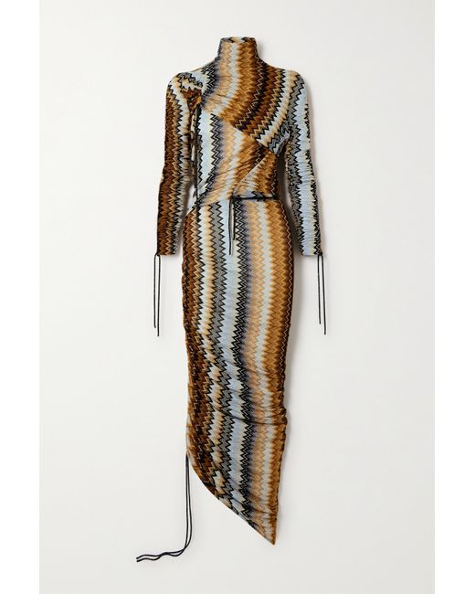 Missoni Embellished Cutout Metallic Crochet-knit Maxi Dress