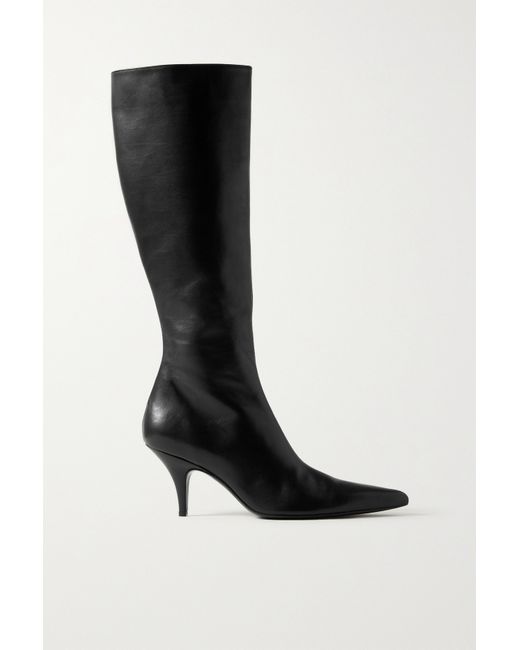 The Row Sling Leather Knee Boots