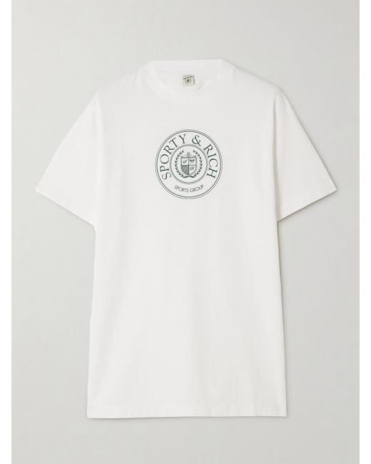 Sporty & Rich Printed Cotton-jersey T-shirt