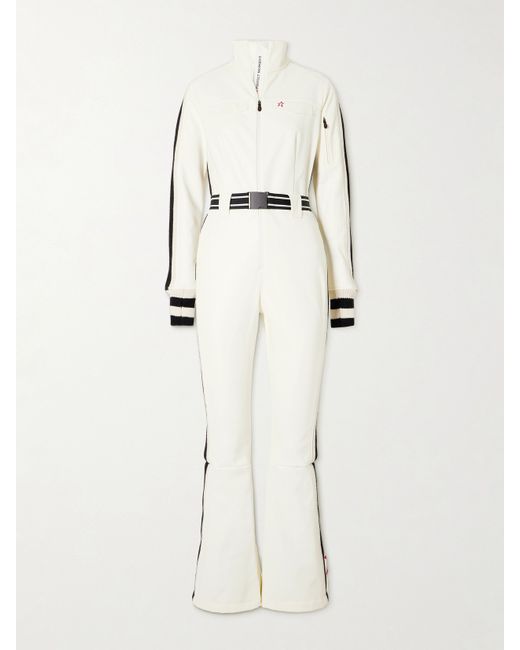 Perfect Moment Crystal Merino Wool-trimmed Faux Leather Ski Suit