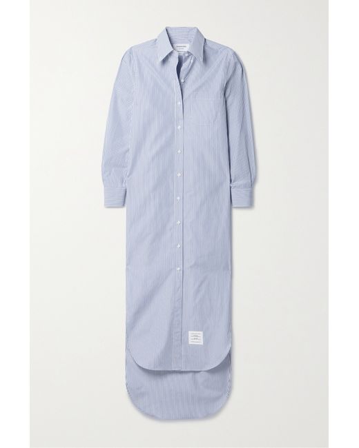 Thom Browne Striped Cotton-poplin Midi Shirt Dress