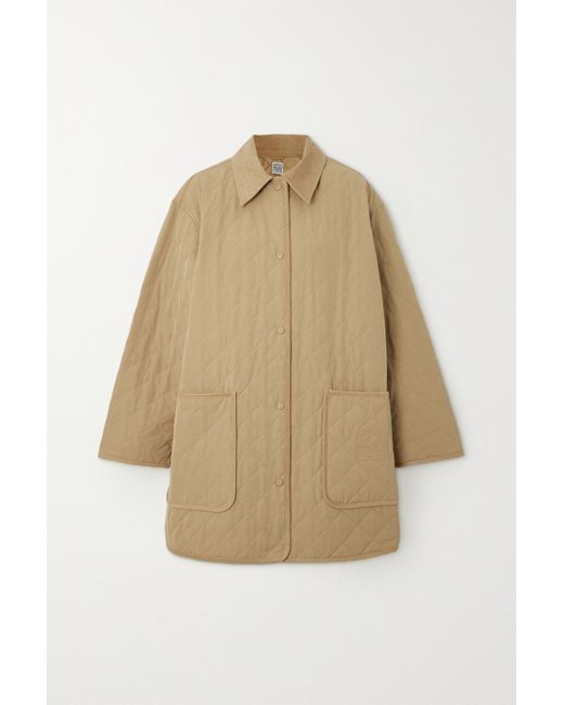 Totême Oversized Corduroy-trimmed Quilted Organic Cotton-blend Jacket