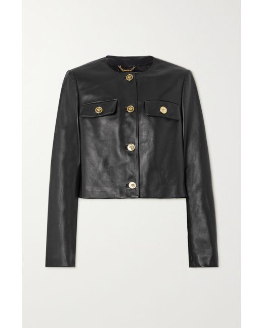 Versace Cropped Leather Jacket