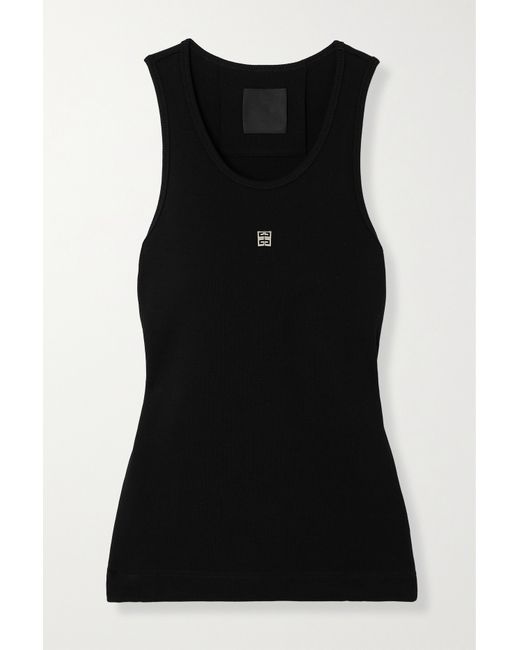 Givenchy Embellished Ribbed Stretch-cotton Tank