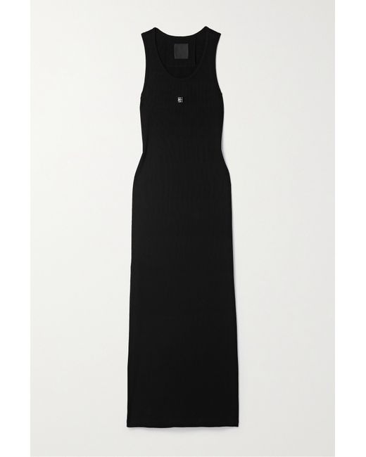 Givenchy Embellished Ribbed Stretch-cotton Midi Dress