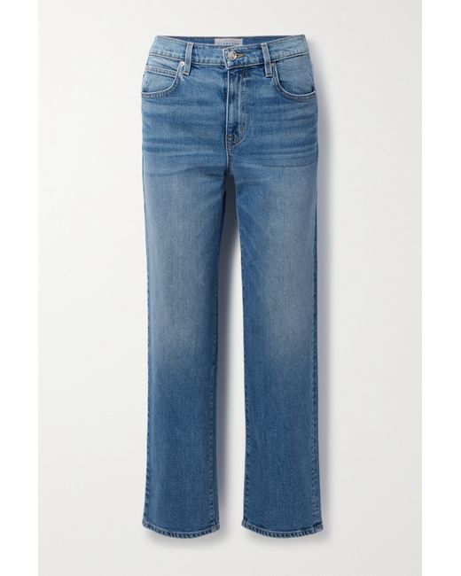 Slvrlake Net Sustain Sophie Distressed Mid-rise Straight-leg Organic Jeans Mid denim