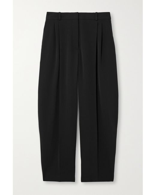 Stella McCartney Cropped Pleated Wool-blend Tapered Pants