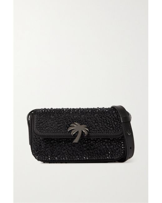 Palm Angels Crystal-embellished Leather Phone Case