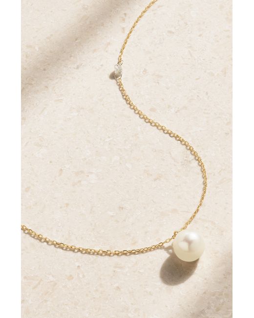 Mizuki 14-karat Pearl And Diamond Necklace
