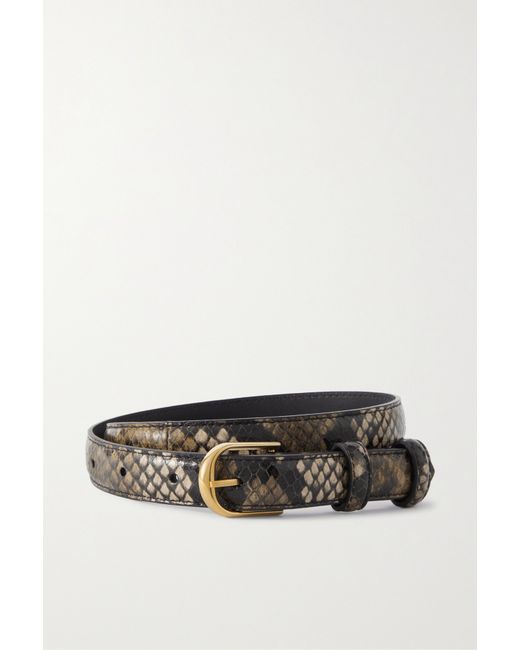 Nili Lotan Jane Snake-effect Leather Belt