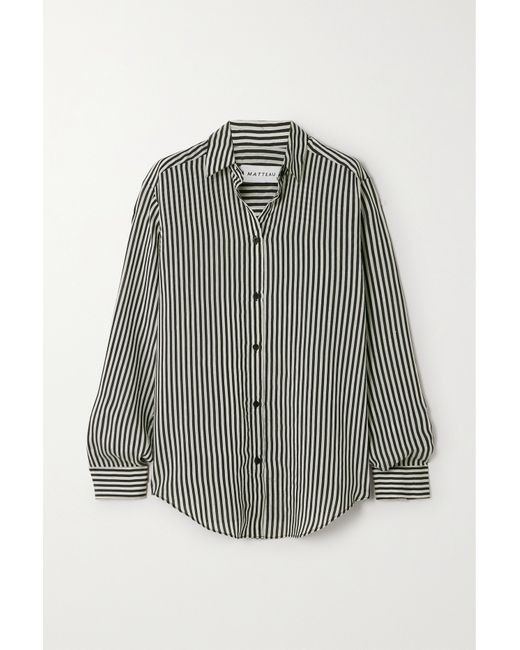 Matteau Net Sustain Striped Poplin Shirt