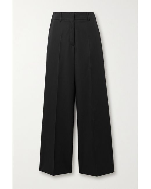Off-White Pleated Wool-twill Wide-leg Pants