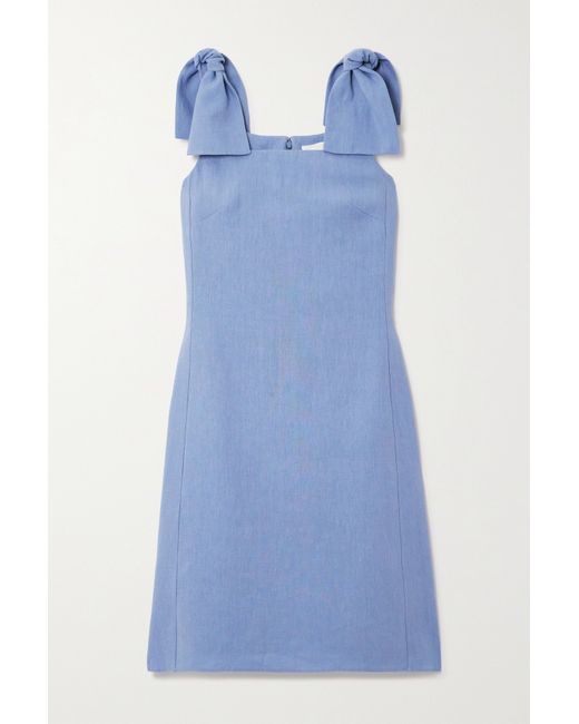 Chloé Bow-embellished Linen-canvas Dress