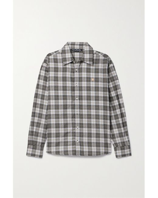 Acne Studios Appliquéd Checked Cotton-flannel Shirt