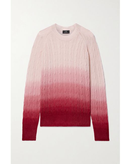 Etro Ombré Cable-knit Wool Sweater