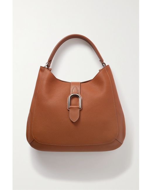 Ralph Lauren Collection Welington Medium Textured-leather Shoulder Bag Tan