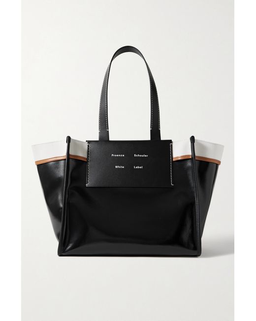 Proenza Schouler White Label Large Morris Leather And Cotton-trimmed Coated-canvas Tote
