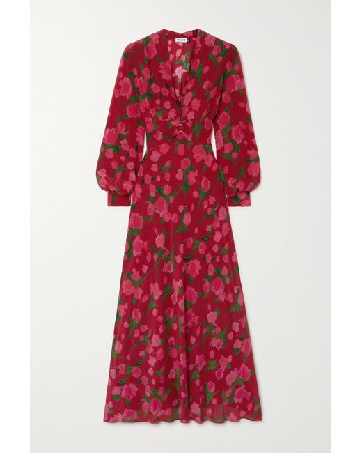 rixo Emory Floral-print Silk-georgette Maxi Dress